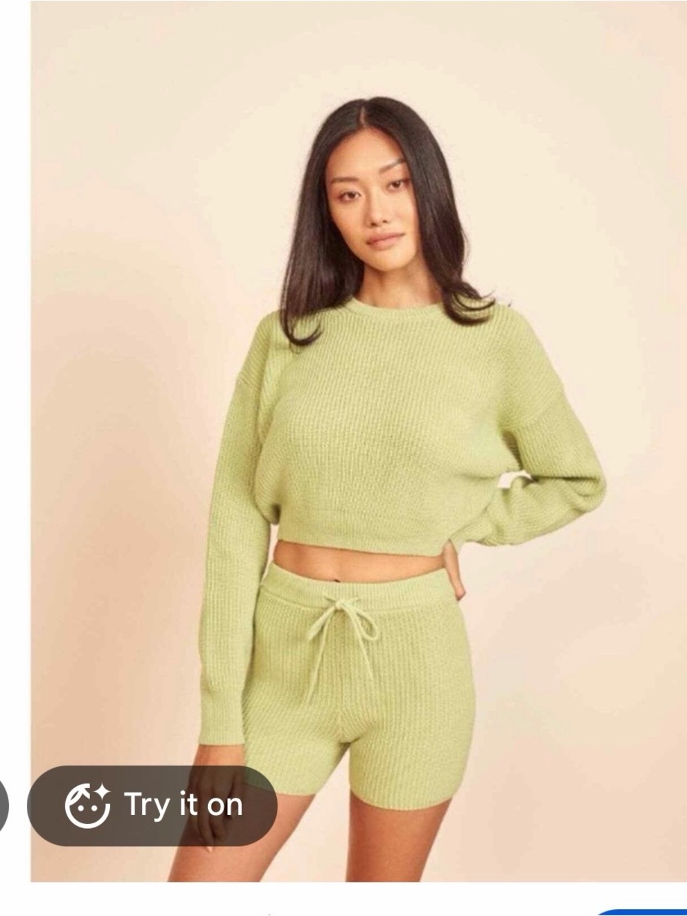 Reformation Crop green sweater
